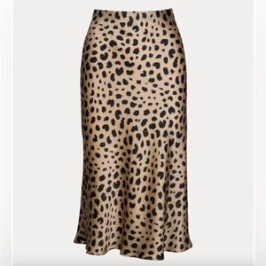 Realisation Par Cream and Brown Animal Print Midi Skirt